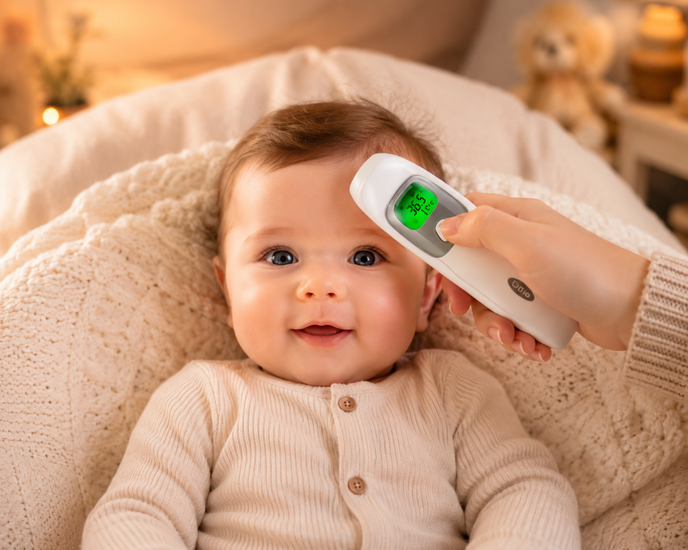 thermomètre frontal bébé qui rassure maman et bébé