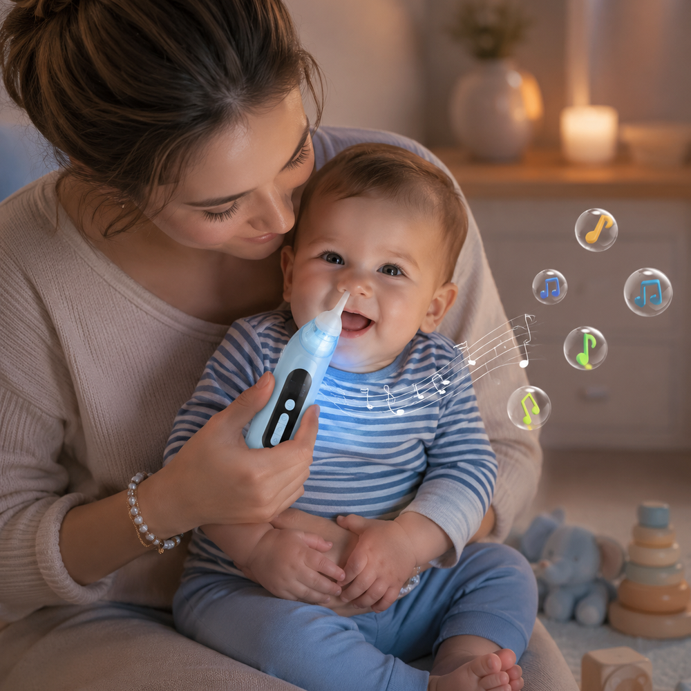 bébé adore la lumiere et la music de ce mouche bébé électronique