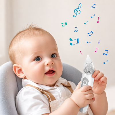 bébé apprécie la musique du mouche-bébé électronique