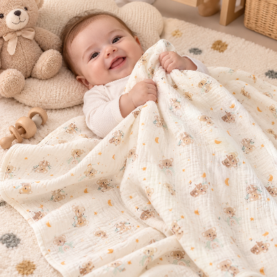 bébé couvert avec le lange pour bébé