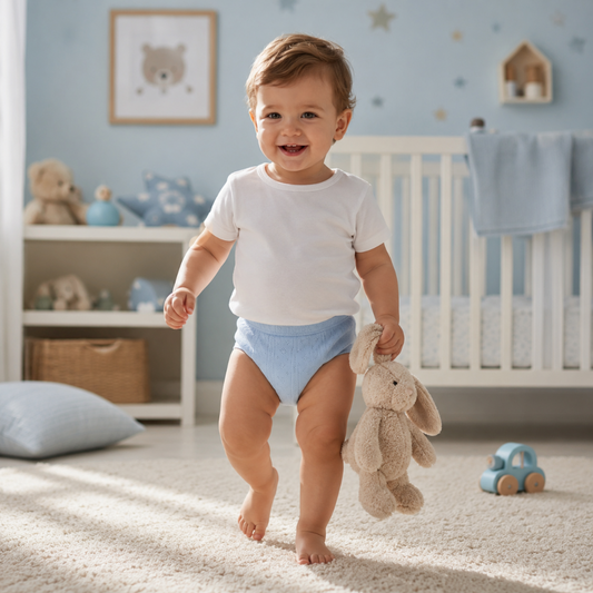 bébé fier de porter sa culotte d'apprentissage