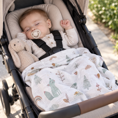 langes bébé qui sert à couvrir bébé dans sa poussette