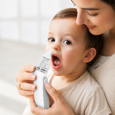 un bon nettoyage du nez avec le mouche bébé électronique